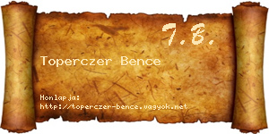 Toperczer Bence névjegykártya